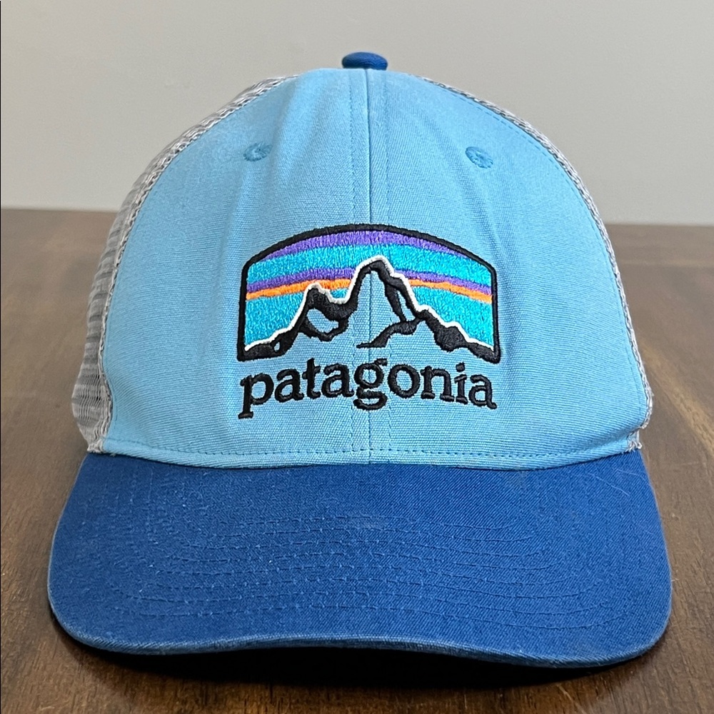 Patagonia Hat Cap Adult Snap Back White Mountain Trucker Mesh Netplus Outdoor - Picture 2 of 11